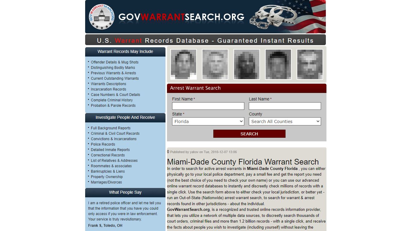 Miami-Dade County Florida | Warrant Search